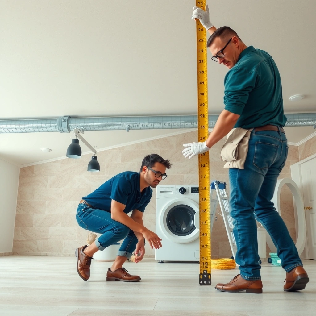 Person measuring a space for travertine floor installation to ensure accurate dimensions