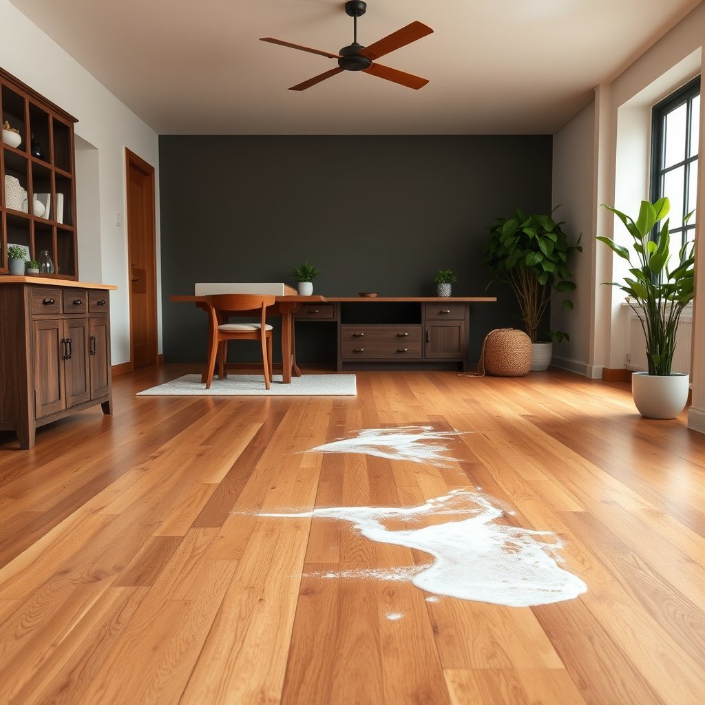 A gentle cleaning method to remove soap residue from hardwood floors while protecting the finish.