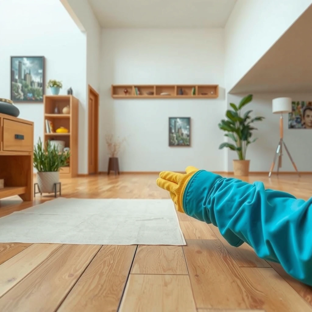 Close-up of bamboo floor showing different adhesive types and finish for removal guidance.