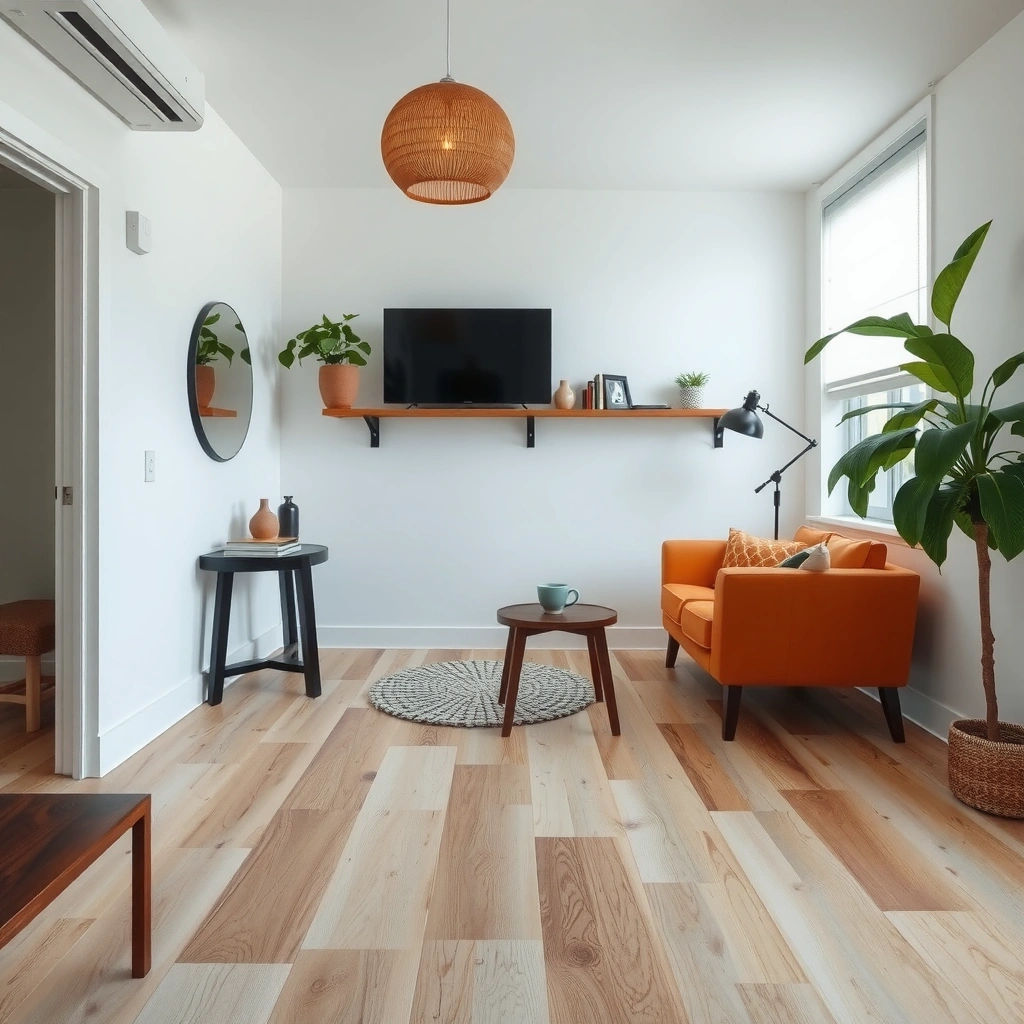 Image showing different types of discoloration on engineered wood floors for treatment identification.