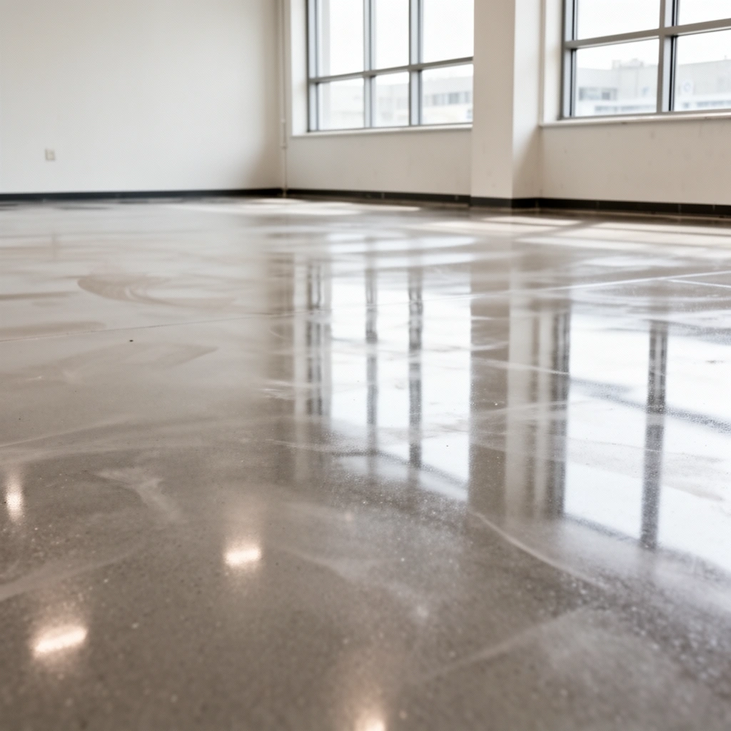 A display of various commercial floor types and finishes for polishing guidance.