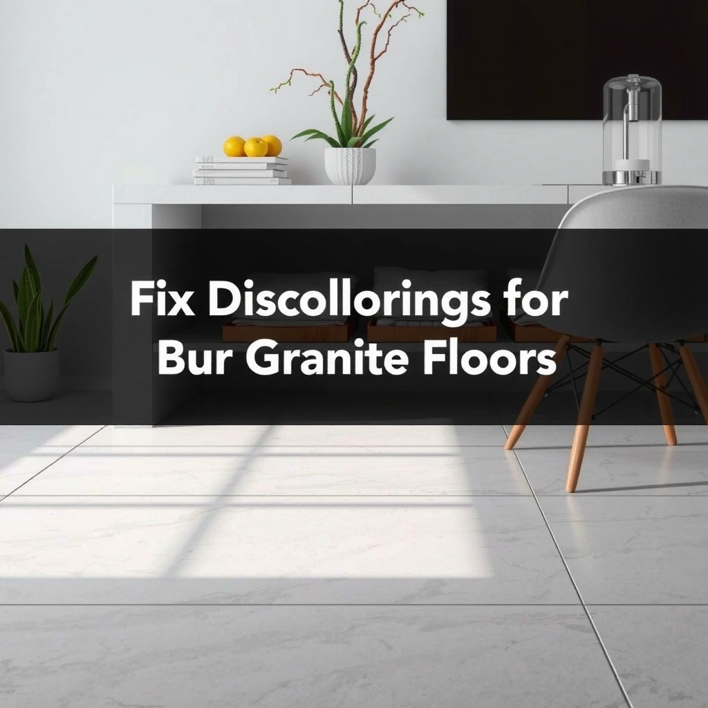 Image illustrating different types of discoloration on granite floors for identification.