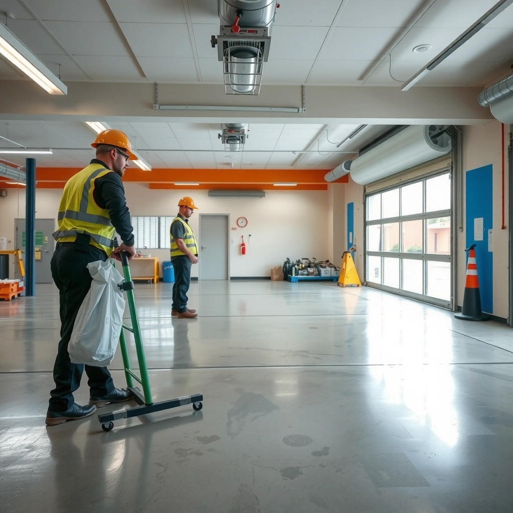Image illustrating how to identify lifting issues on polished concrete floors, focusing on finish versus concrete.