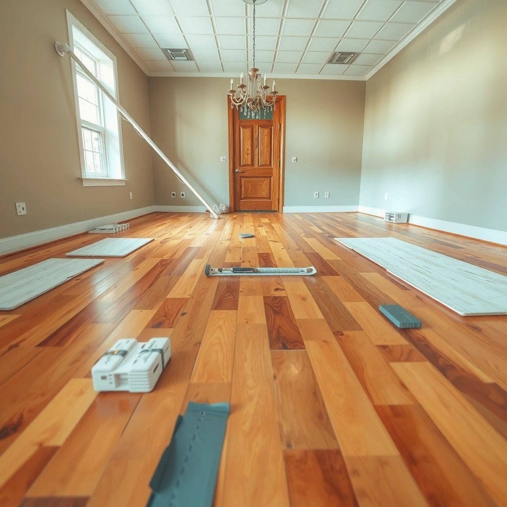 A homeowner checking for moisture sources before installing engineered wood floors to prevent mold.