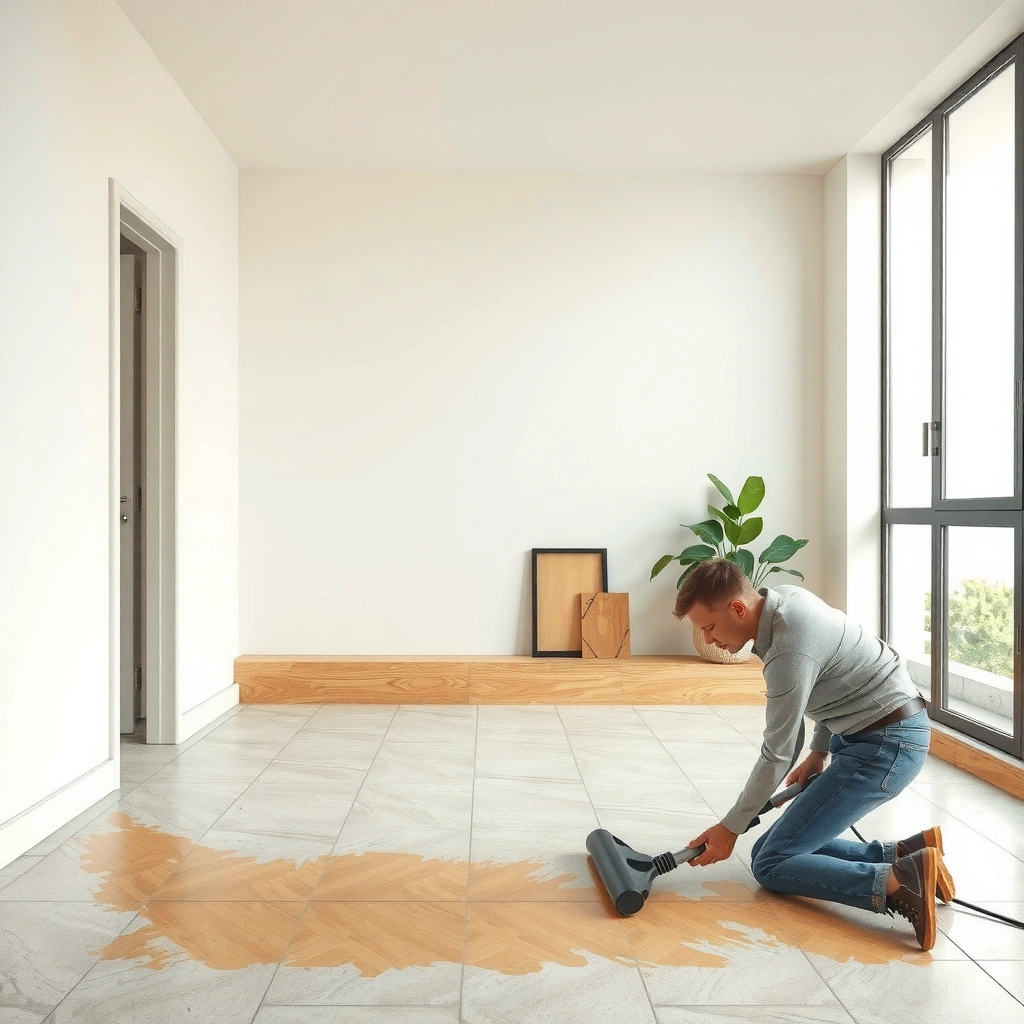 Image showing different types of tile scratches: glaze, chip, and cracked tile for flooring