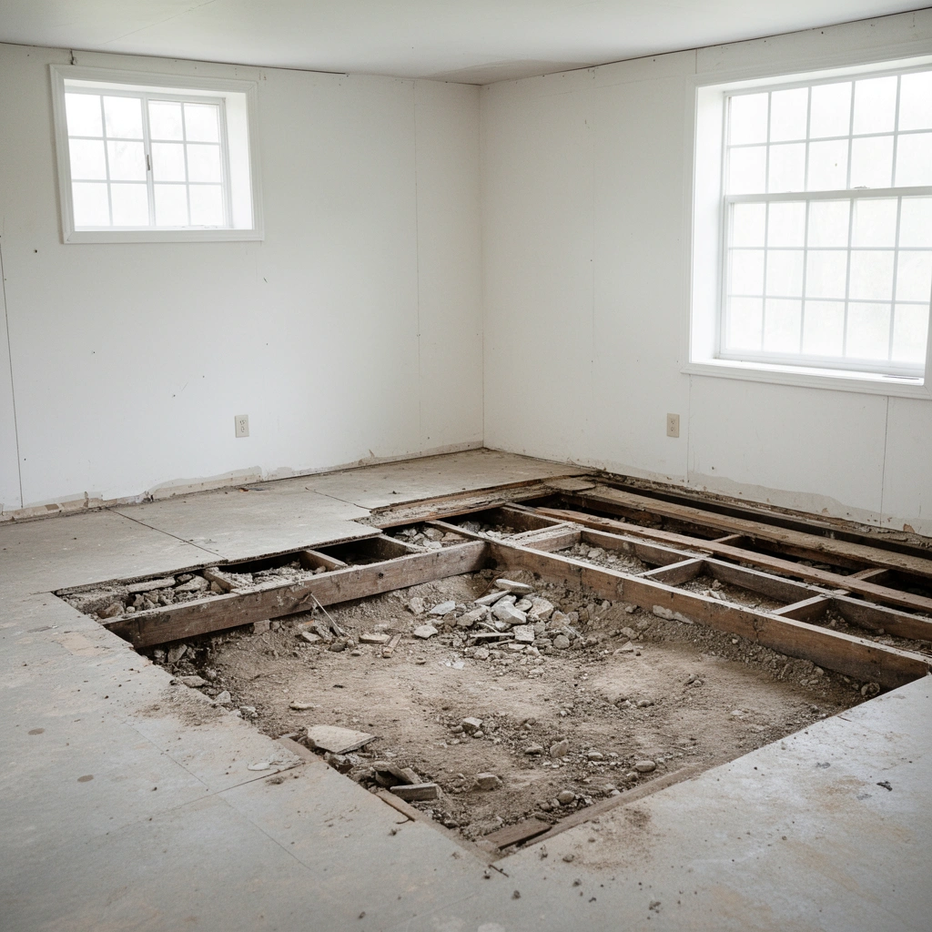 A comparison of slab and surface basement floors for removal in a DIY guide.