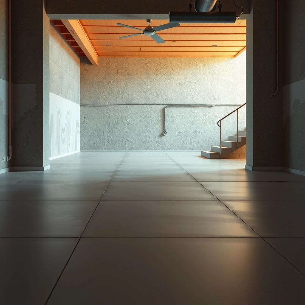 Image showing different types of discoloration on concrete floors for identification.