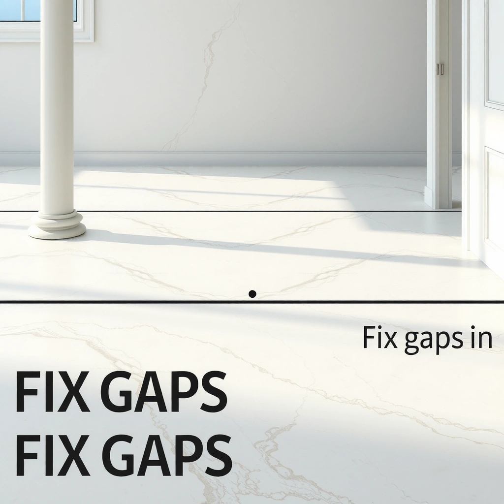 Image showing differences between joint and movement gaps in marble floors for repair guidance