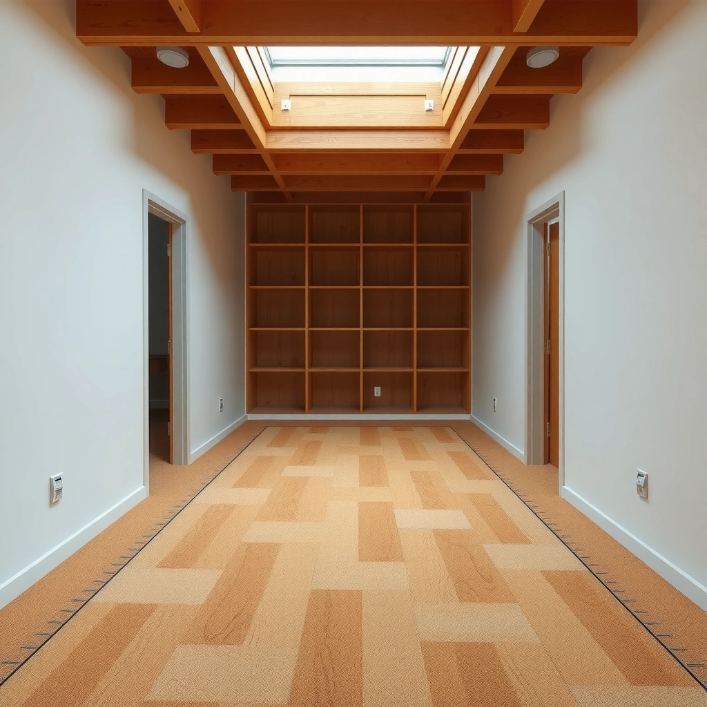 A close-up view of gaps in cork flooring, highlighting areas needing repair.