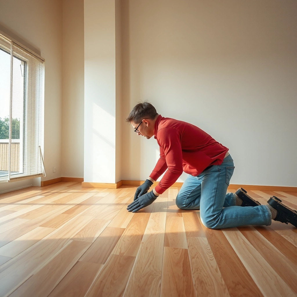Image showing examples of lifting on engineered wood floors in various areas.