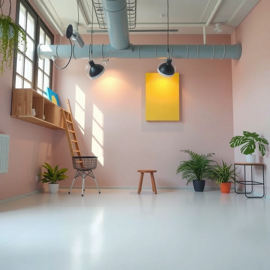 A person inspecting paint on vinyl floors while preparing to clean it safely.