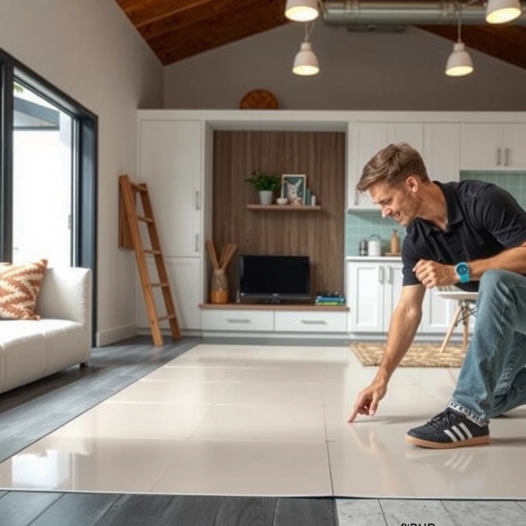Close-up of peeling vinyl floor with visible layers and damage, highlighting repair needs.