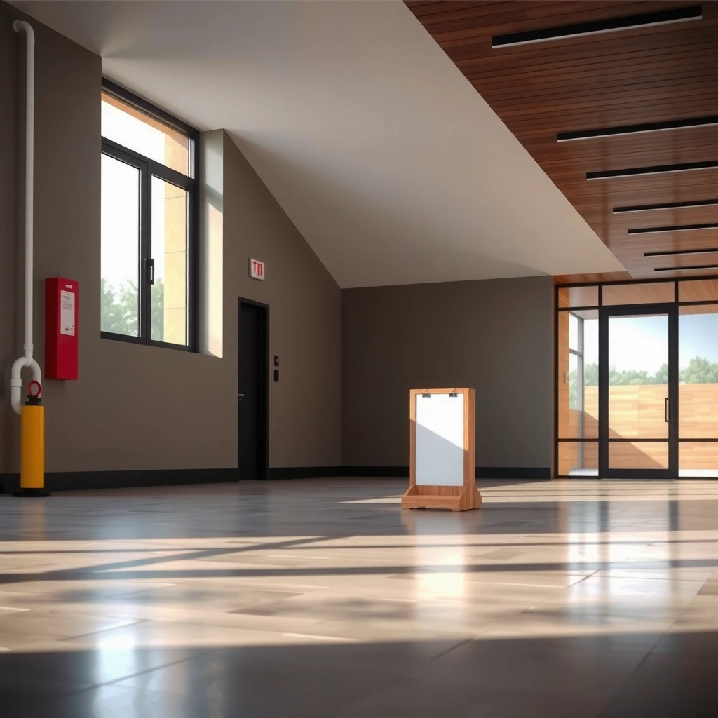 A person inspecting polished concrete floors for slip hazards and causes