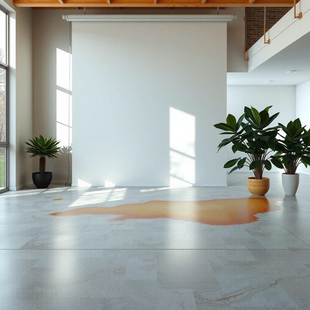Different types of stains on polished concrete floors for cleaning guidance