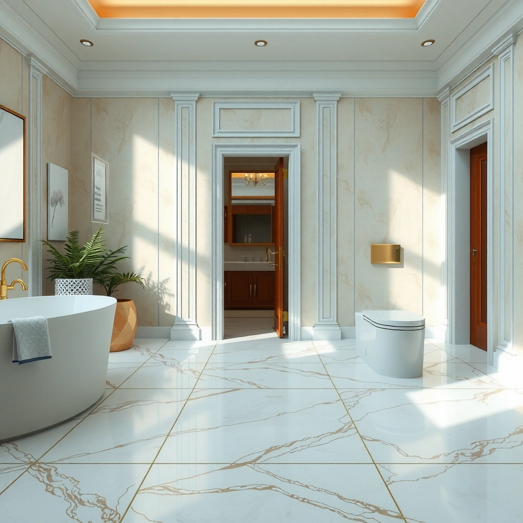 A close-up of a marble floor showing different types of stains for identification.
