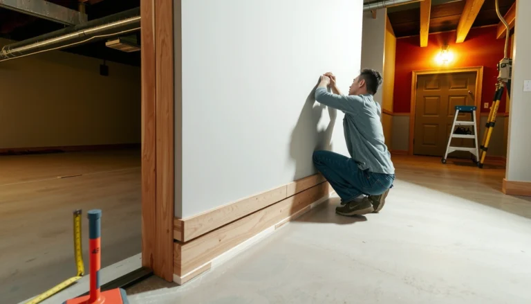 Step-by-step guide on how to install baseboards in a basement setting.