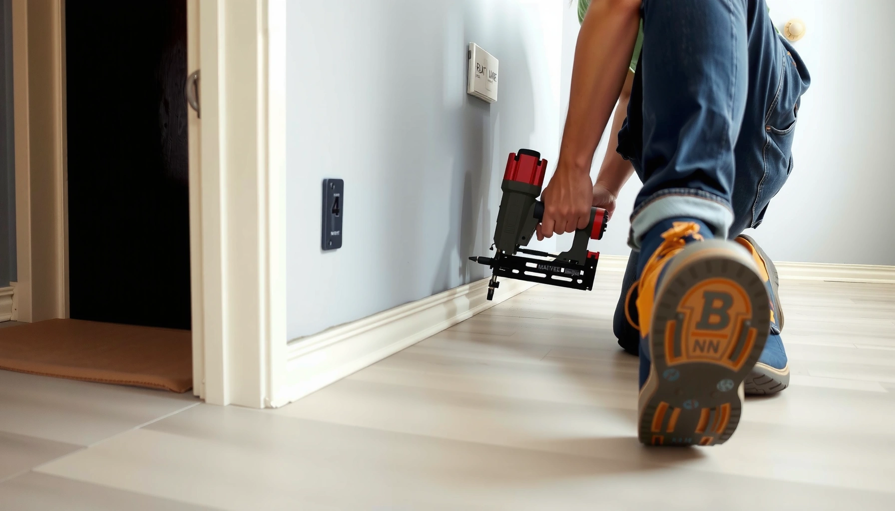 Step-by-step guide on installing baseboards with commercial flooring.