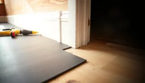 Step-by-step guide on installing baseboards alongside rubber flooring for a polished finish.