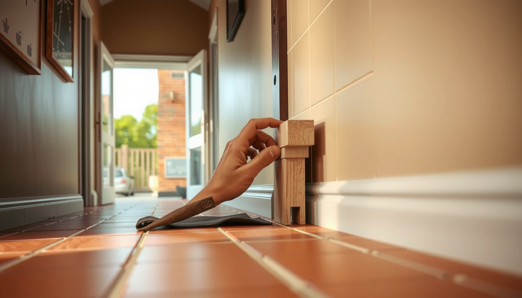 Step-by-step guide for installing baseboards on terracotta floors.