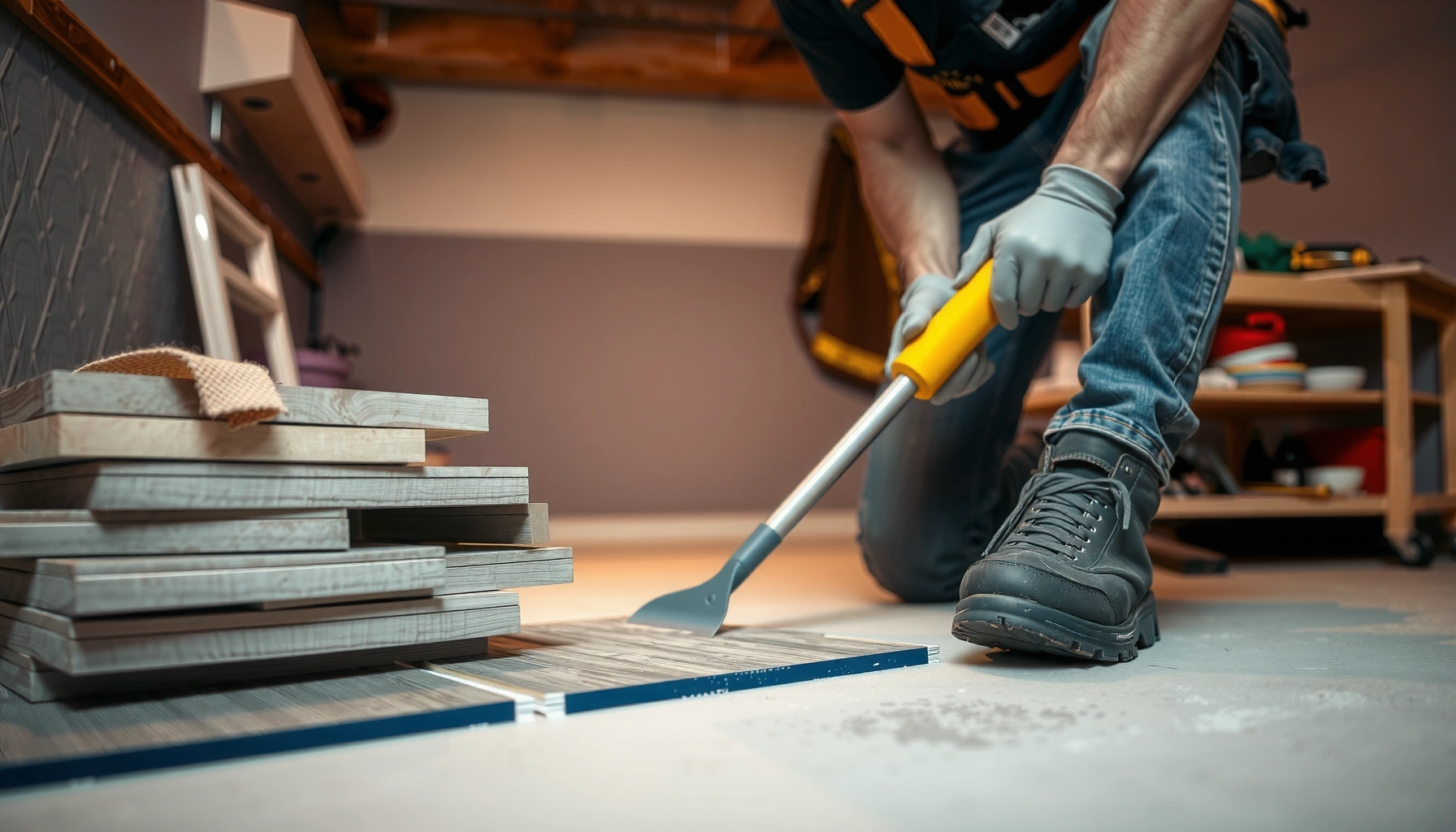 Step-by-step guide on how to install basement kitchen floors with tools and materials