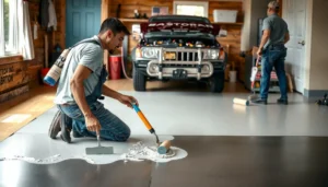 Step-by-step guide for installing bathroom garage floors with tools and materials needed.