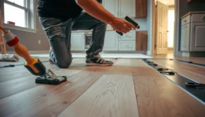 Step-by-step guide on how to install bedroom kitchen floors with tools and materials.