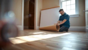 Step-by-step guide on how to install sheet vinyl floors in a bedroom.