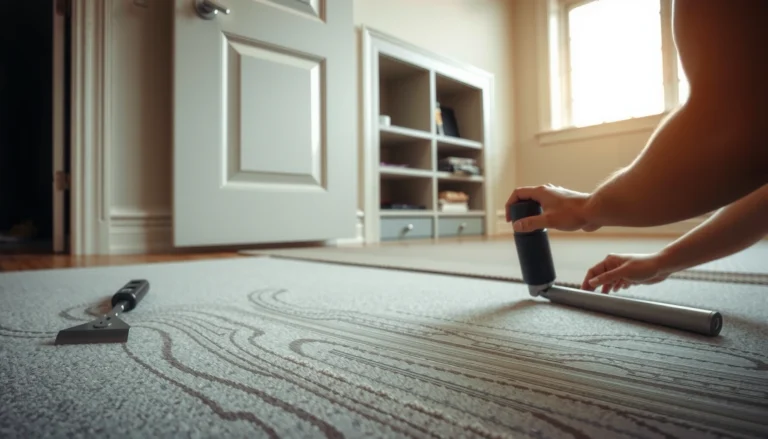Step-by-step guide on installing carpet flooring around doors for a seamless finish.