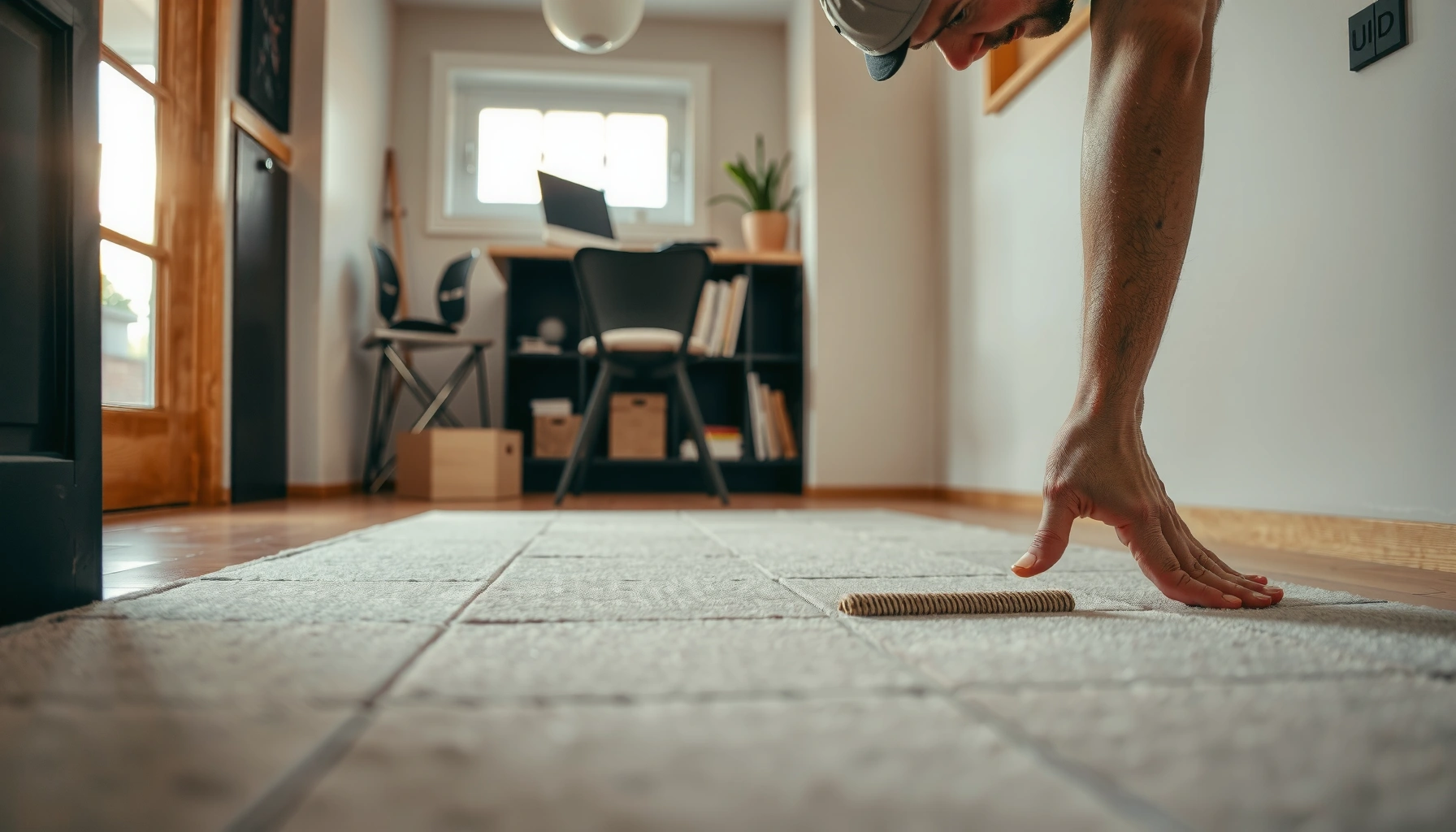 Step-by-step guide on how to install carpet tiles in a bedroom for a stylish look.