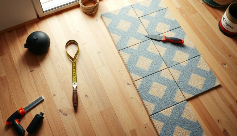 Step-by-step guide on how to install carpet tiles over plywood flooring.