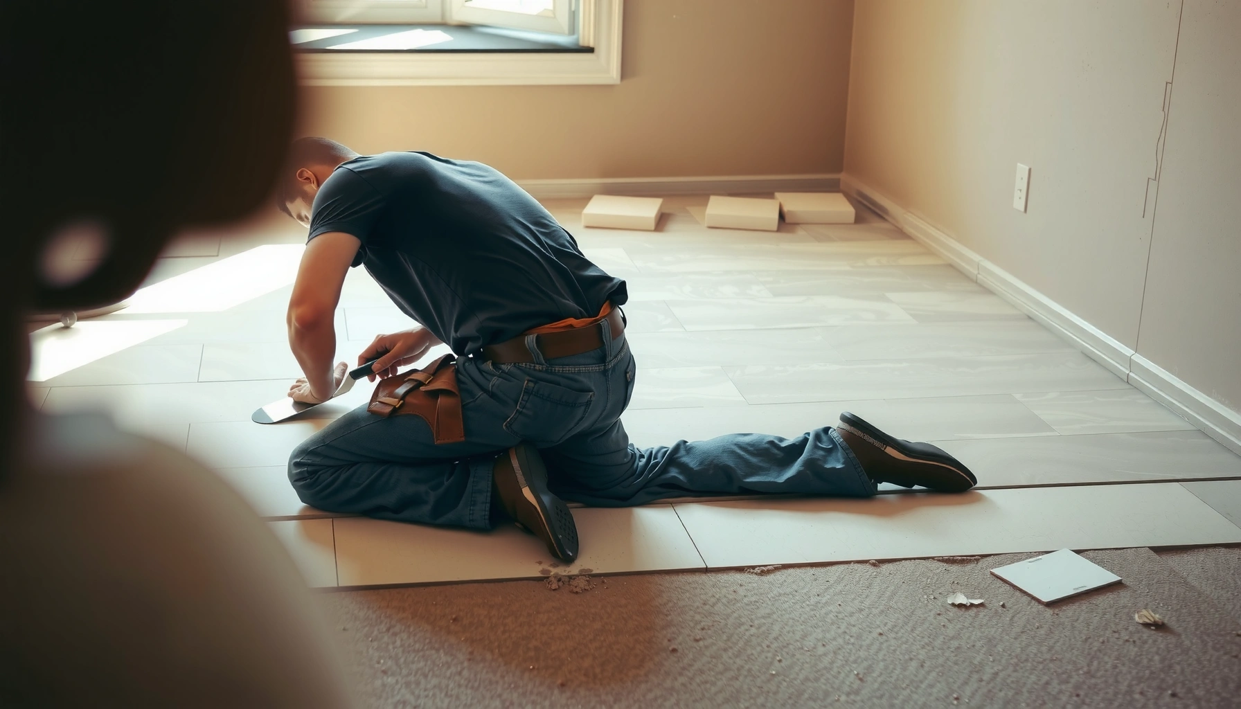 Step-by-step guide on installing ceramic tile floors on uneven surfaces.