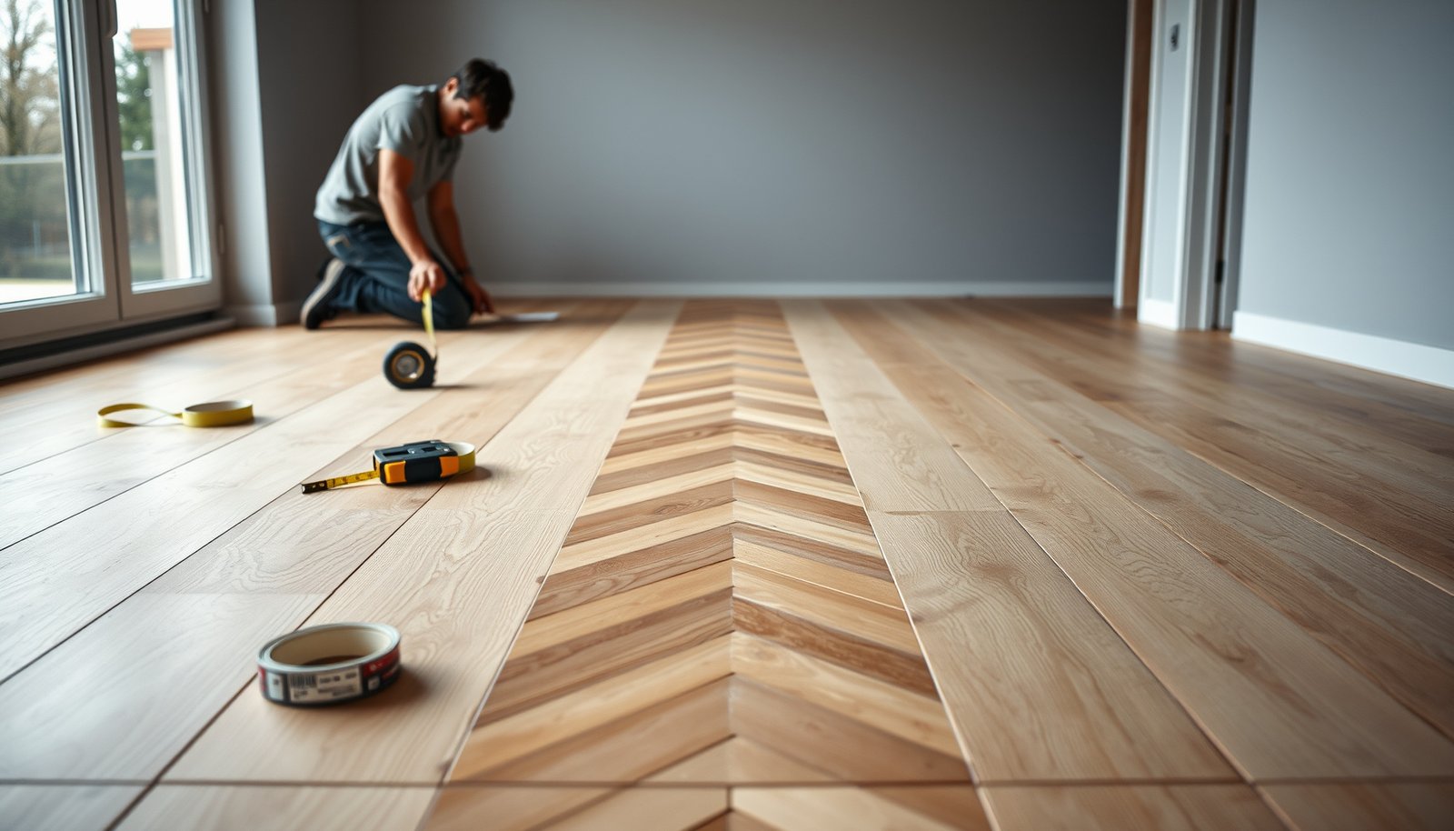 Step-by-step guide on how to install chevron floors with detailed instructions and visuals.
