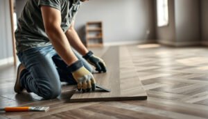 Step-by-step guide on how to install chevron floors over concrete surfaces.
