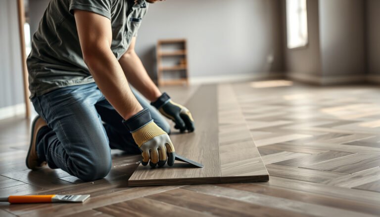 Step-by-step guide on how to install chevron floors over concrete surfaces.