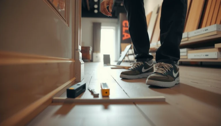 Step-by-step guide on installing commercial floors around doors for a professional finish.
