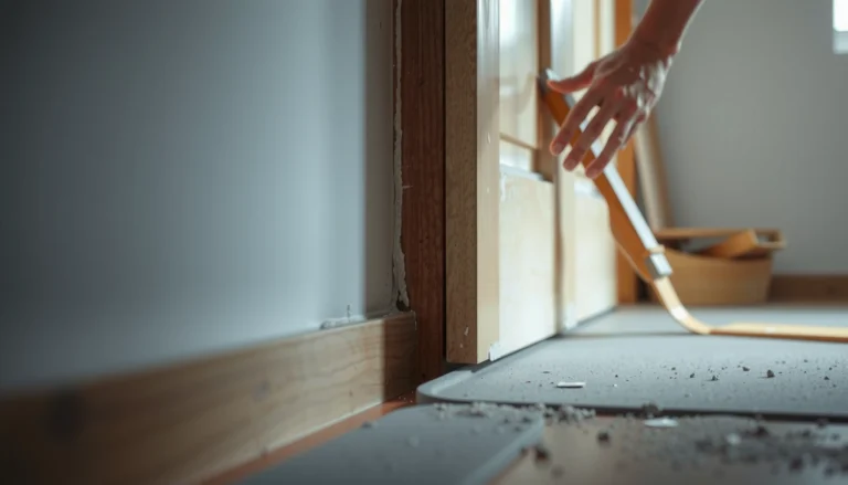 Step-by-step guide on installing concrete floors around doors for a seamless finish.