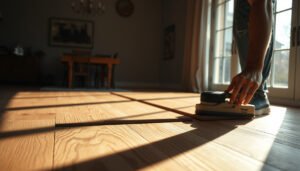 Step-by-step guide on how to install engineered wood floors in a dining room.