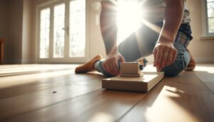 Step-by-step guide on how to install engineered wood floors in a sunroom safely.