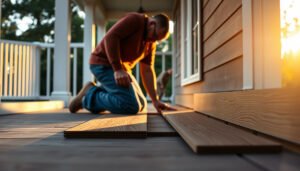Step-by-step guide to installing engineered wood floors in a porch area.