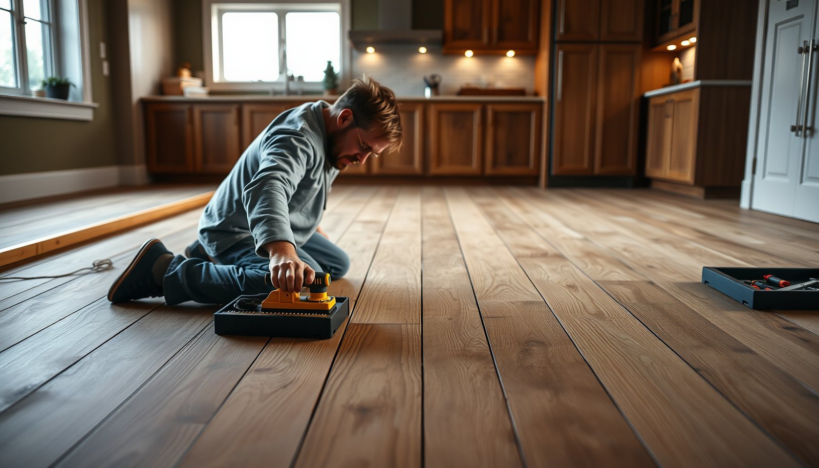 Step-by-step guide on how to install engineered wood floors in a kitchen