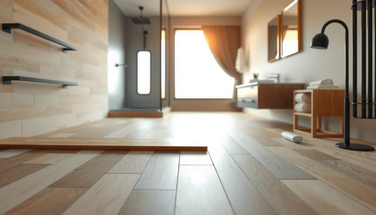 Step-by-step guide on how to install engineered wood floors in a bathroom.