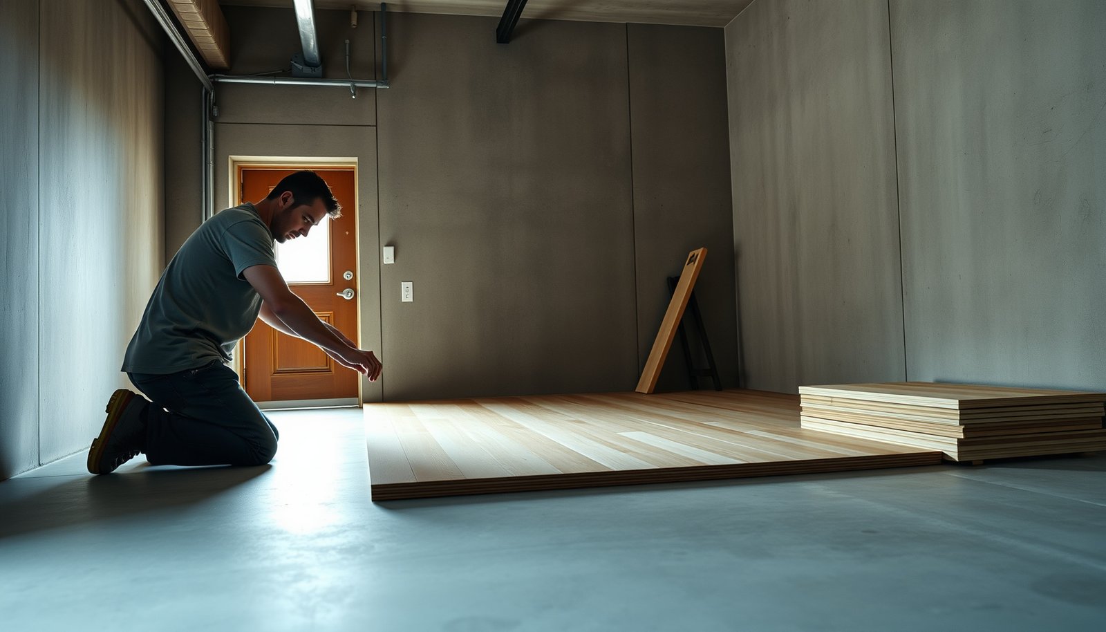 Step-by-step guide on how to install engineered wood floors in a garage.