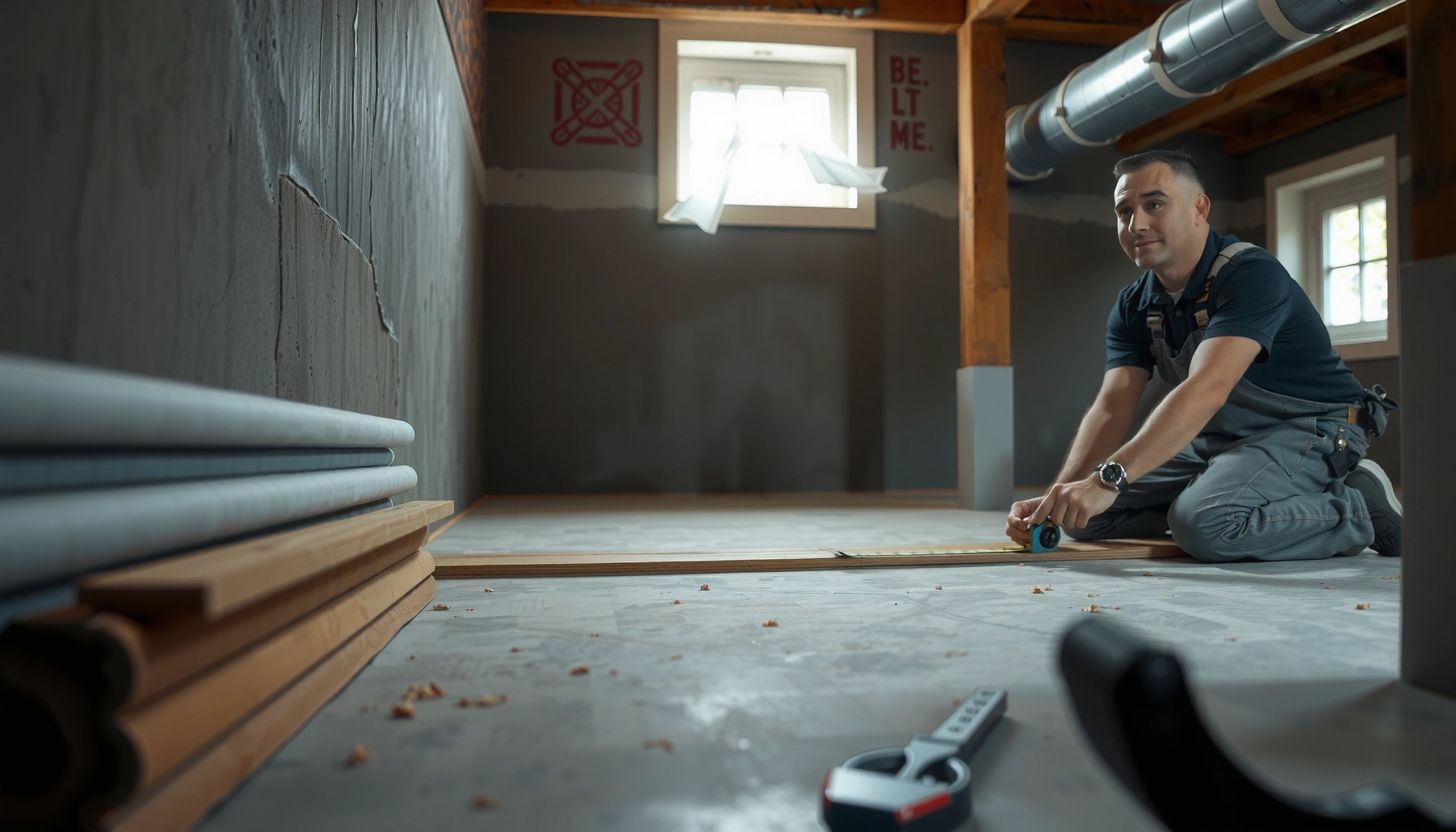 Step-by-step guide on how to install flooring over existing basement floors for a fresh look.