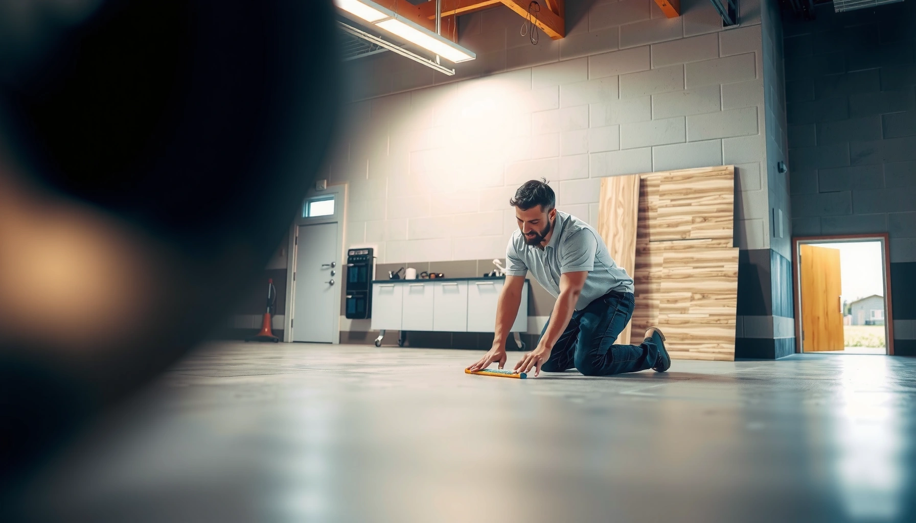 Step-by-step guide on how to install flooring over existing garage floors.