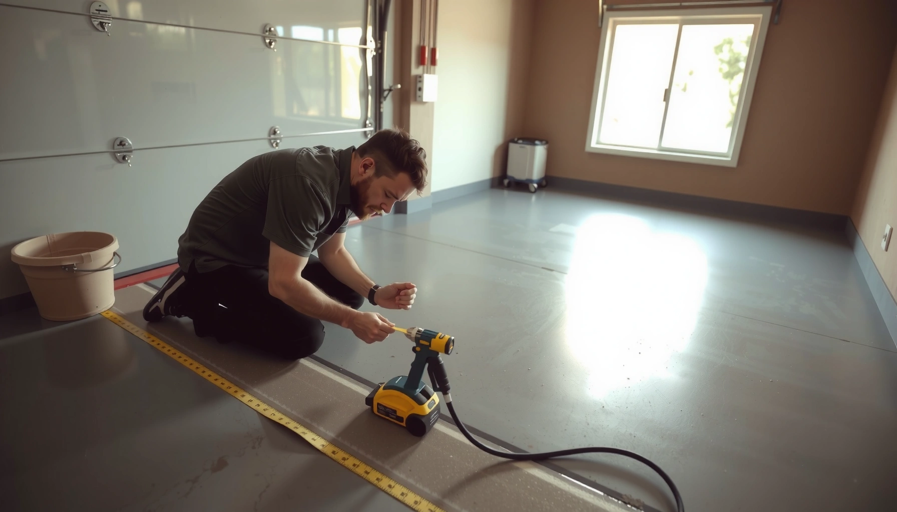 Step-by-step guide on how to install garage floors around doors for a seamless finish.
