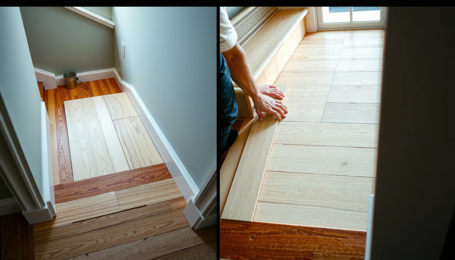 Step-by-step guide to installing hardwood floors around stairs for a seamless look.