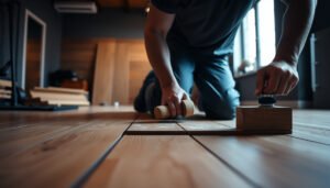 Step-by-step guide to installing hardwood floors in a home gym.