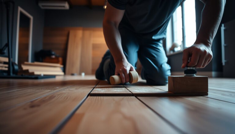 Step-by-step guide to installing hardwood floors in a home gym.