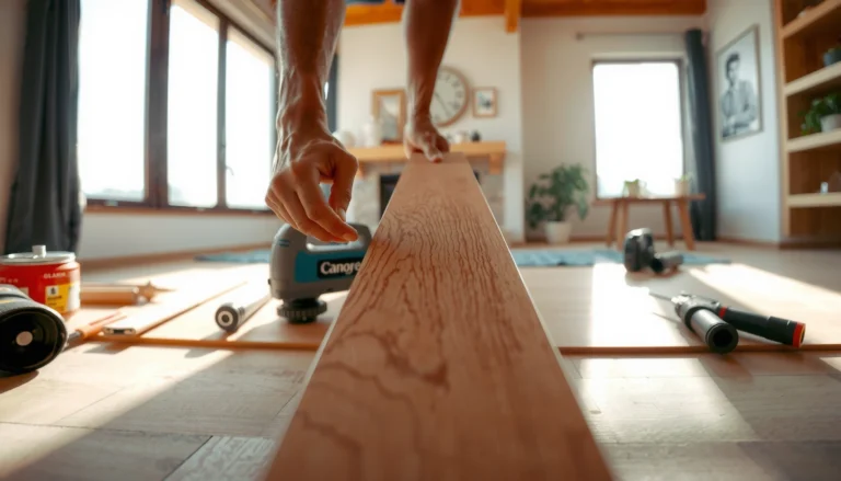 Step-by-step guide on how to install hardwood floors in a living room setting.