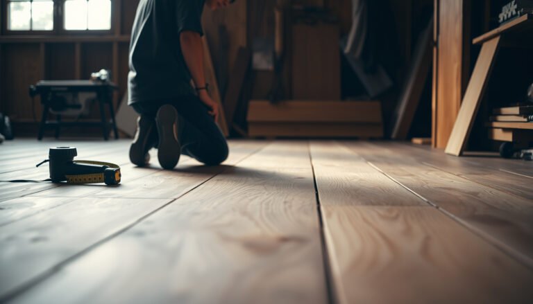 Step-by-step guide to installing hardwood floors in a workshop environment.